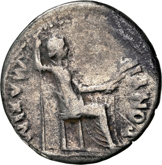 Roman Empire - Tiberius - Silver Denarius - NGC F - RIC:26