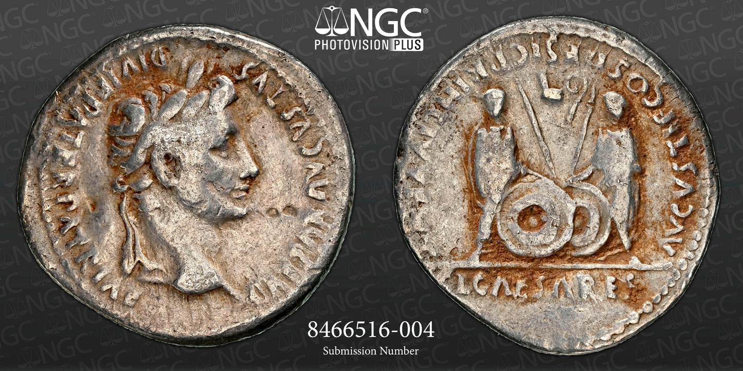 Roman Empire - Augustus - Silver Denarius - NGC Ch F - RIC:207