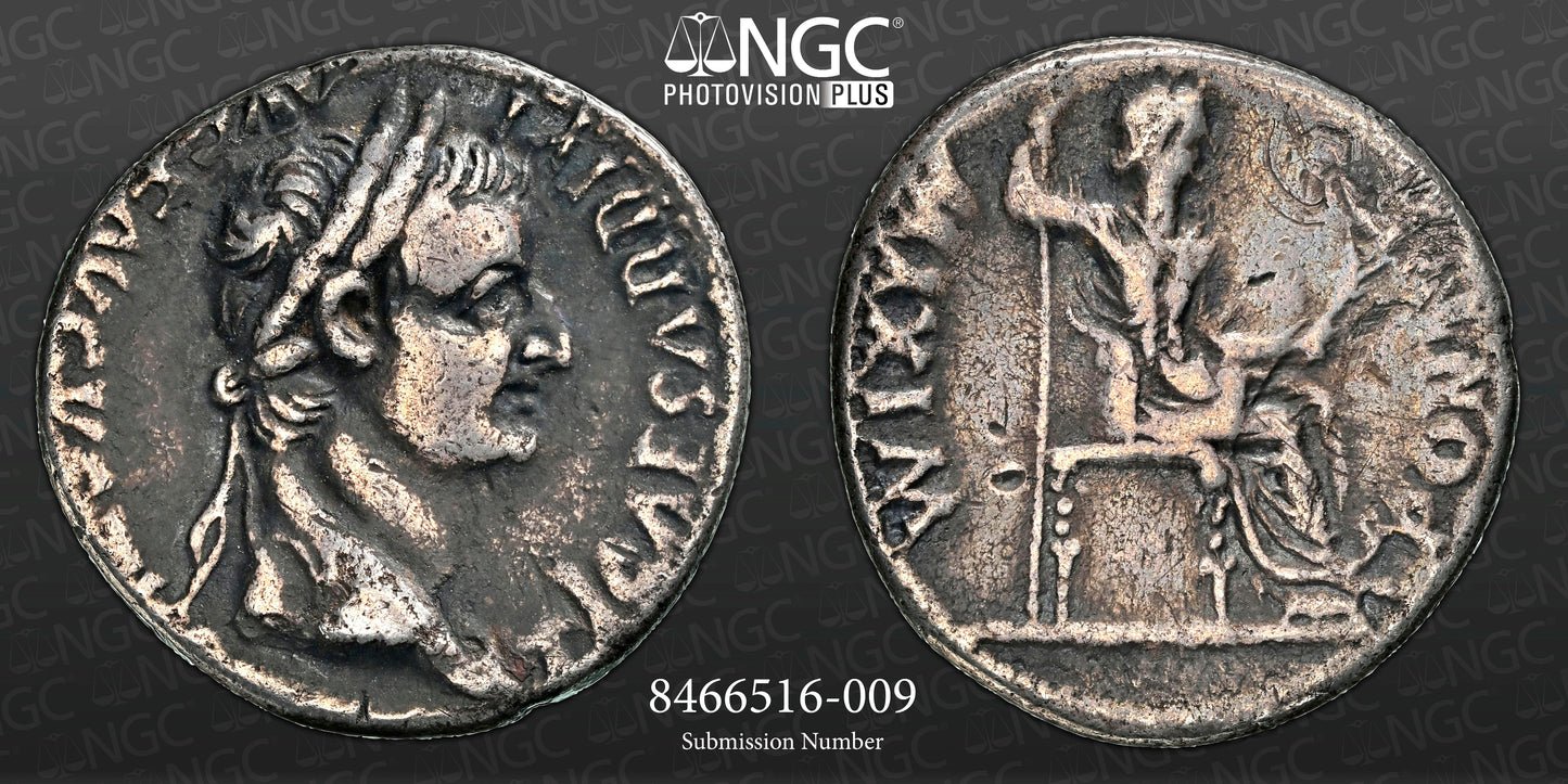 Roman Empire - Tiberius - Silver Denarius - NGC VF - RIC:30
