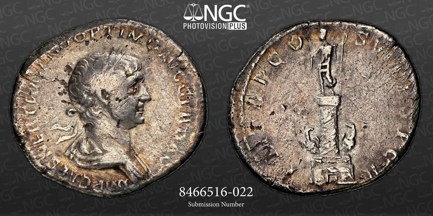 Roman Empire - Trajan - Silver Denarius - NGC Ch F - RIC:356