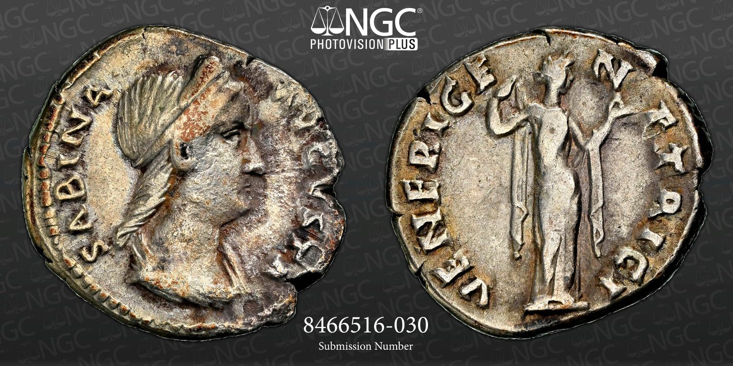 Roman Empire - Sabina - Silver Denarius - NGC VF - RIC:2576