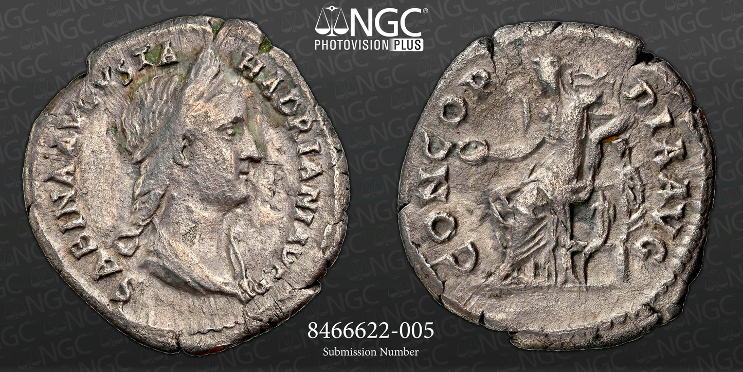 Roman Empire - Sabina - Silver Denarius - NGC VF - RIC:2501