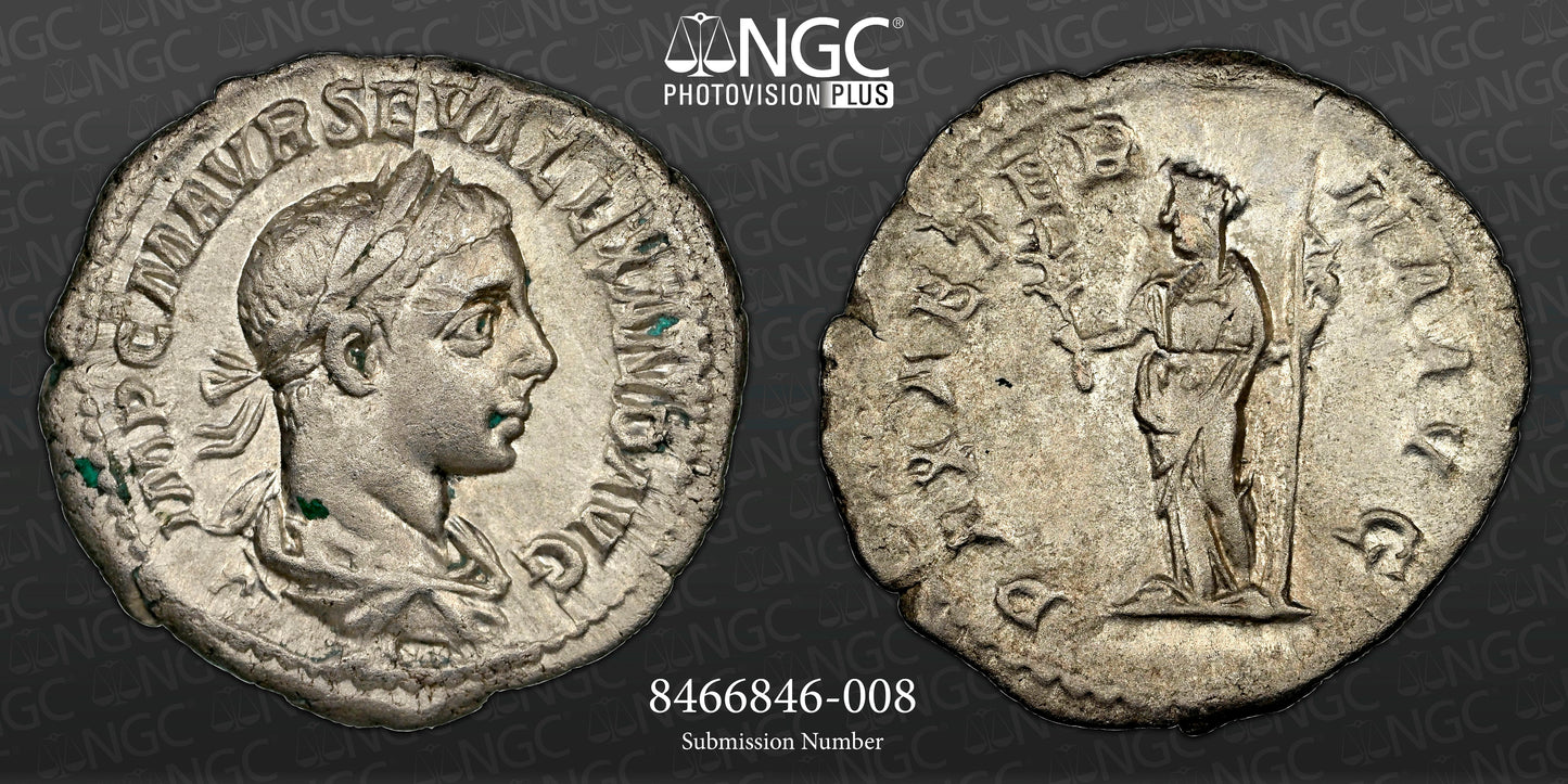 Roman Empire - Severus Alexander - Silver Denarius - NGC Ch VF - RIC:165
