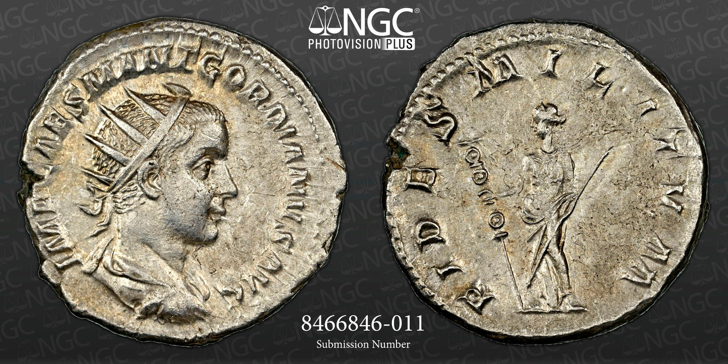 Roman Empire - Gordian III - Silver Double-Denarius - NGC Ch AU - RIC:1 - Heavy-Weight Specimen