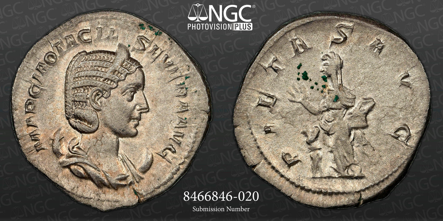 Roman Empire - Otacilia Severa - Silver Double-Denarius - NGC AU - RIC:122b