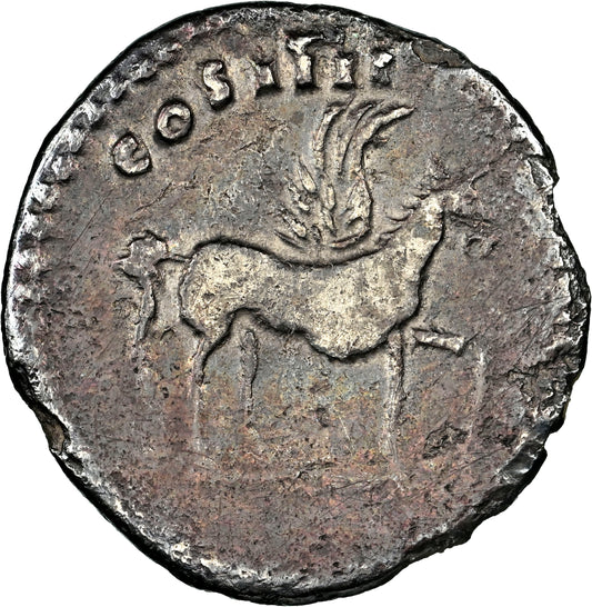 Roman Empire - Domitian - Silver Denarius - NGC Ch F - RIC:921