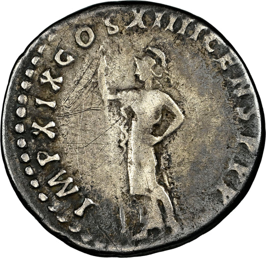 Roman Empire - Domitian - Silver Denarius - NGC Ch F - RIC:789