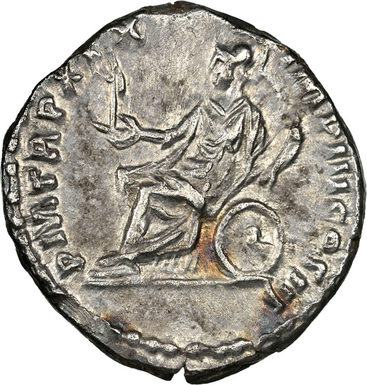 Roman Empire - Marcus Aurelius - Silver Denarius - NGC Ch XF - RIC:138