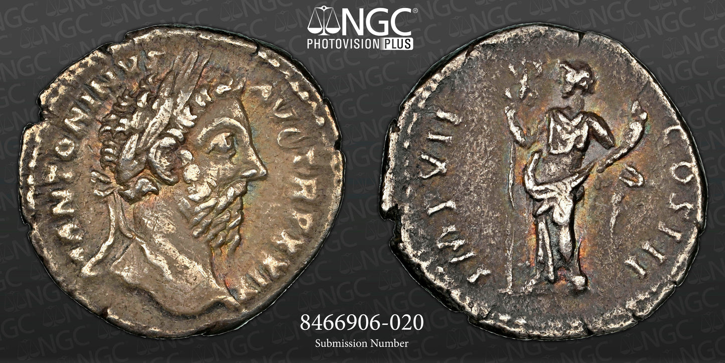 Roman Empire - Marcus Aurelius - Silver Denarius - NGC XF - RIC:314