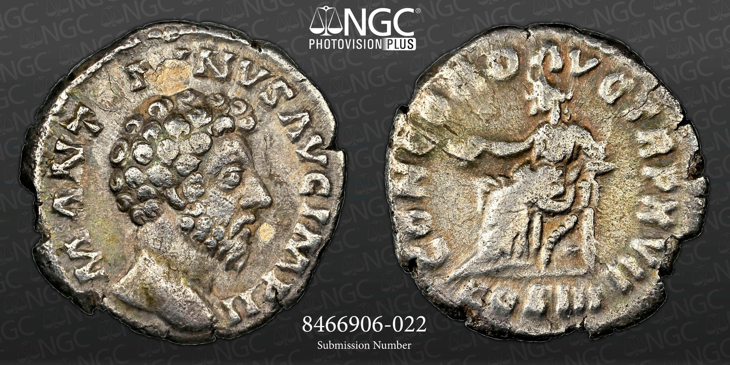 Roman Empire - Marcus Aurelius - Silver Denarius - NGC VF - RIC:473