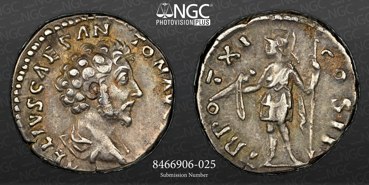 Roman Empire - Marcus Aurelius - Silver Denarius - NGC VF - RIC:473