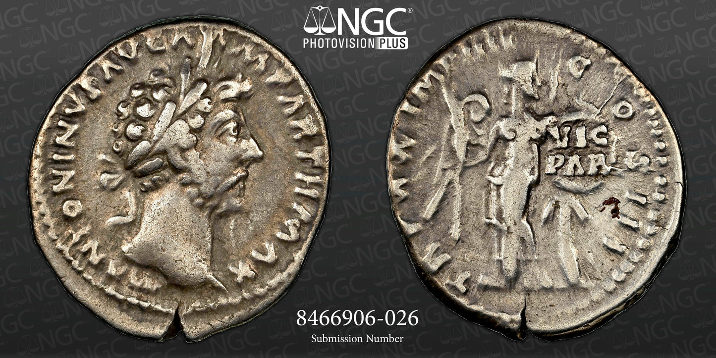 Roman Empire - Marcus Aurelius - Silver Denarius - NGC VF - RIC:163