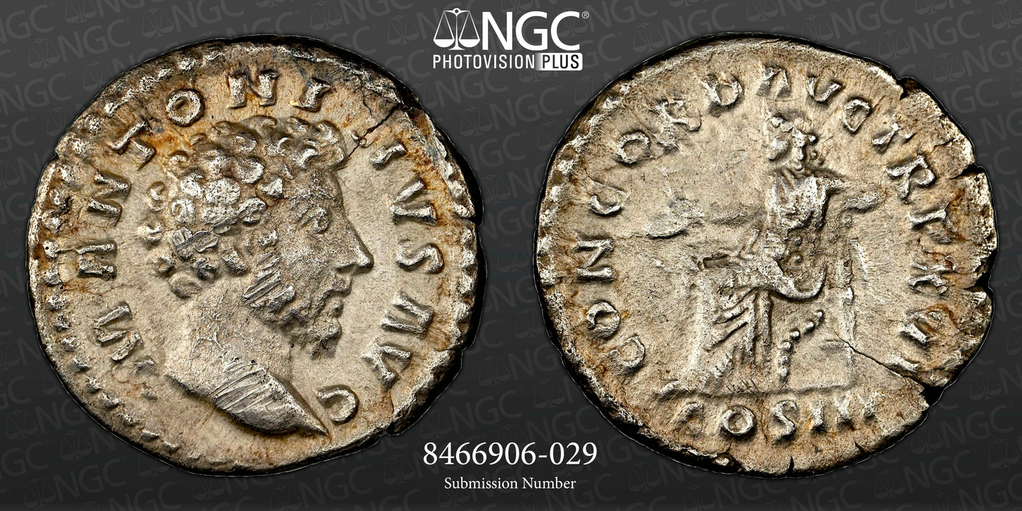 Roman Empire - Marcus Aurelius - Silver Denarius - NGC VF - RIC:35