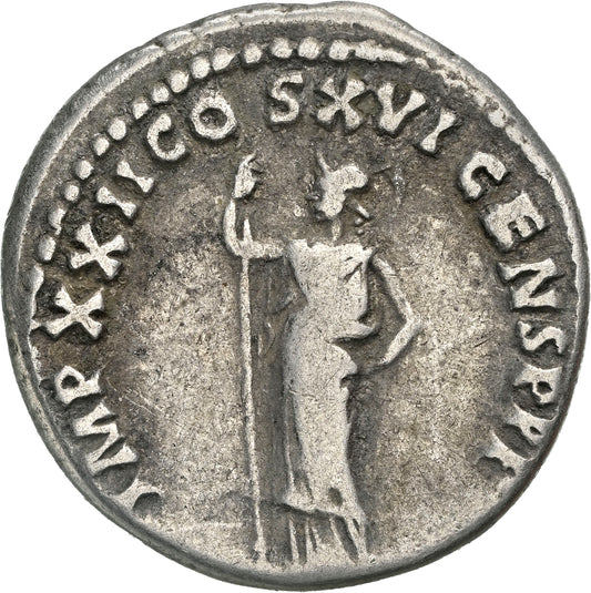 Roman Empire - Domitian - Silver Denarius - NGC Ch F - RIC:764