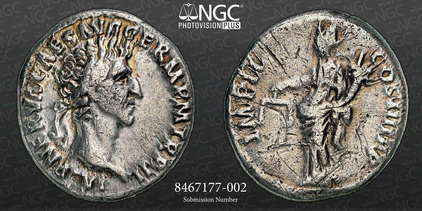 Roman Empire - Nerva - Silver Denarius - NGC Ch VF - RIC:44