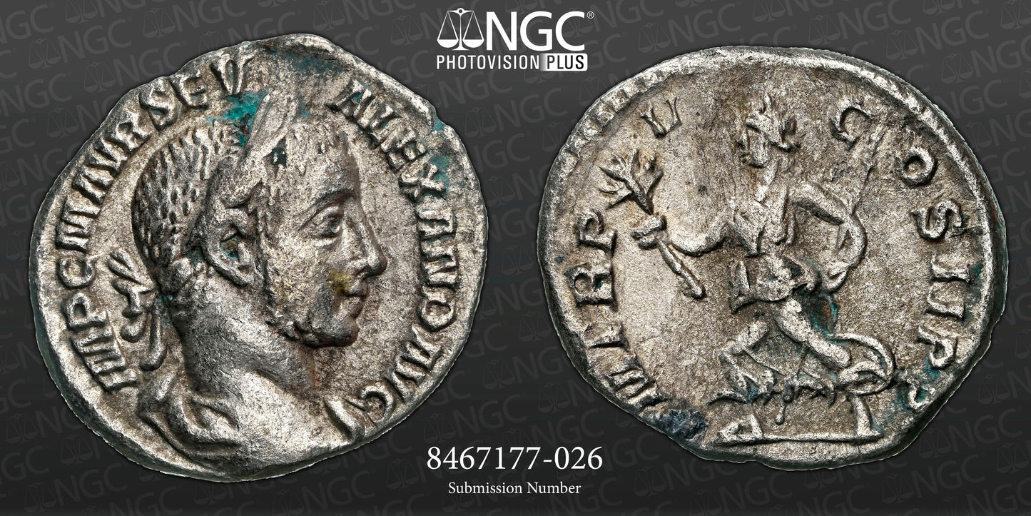 Roman Empire - Severus Alexander - Silver Denarius - NGC Ch VF - RIC:67