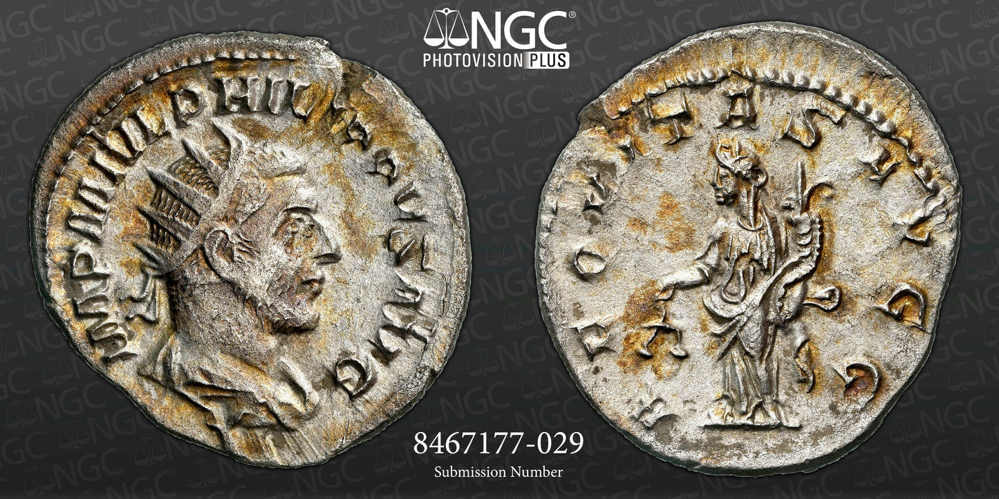 Roman Empire - Philip I - Silver Double-Denarius - NGC AU - RIC:27b