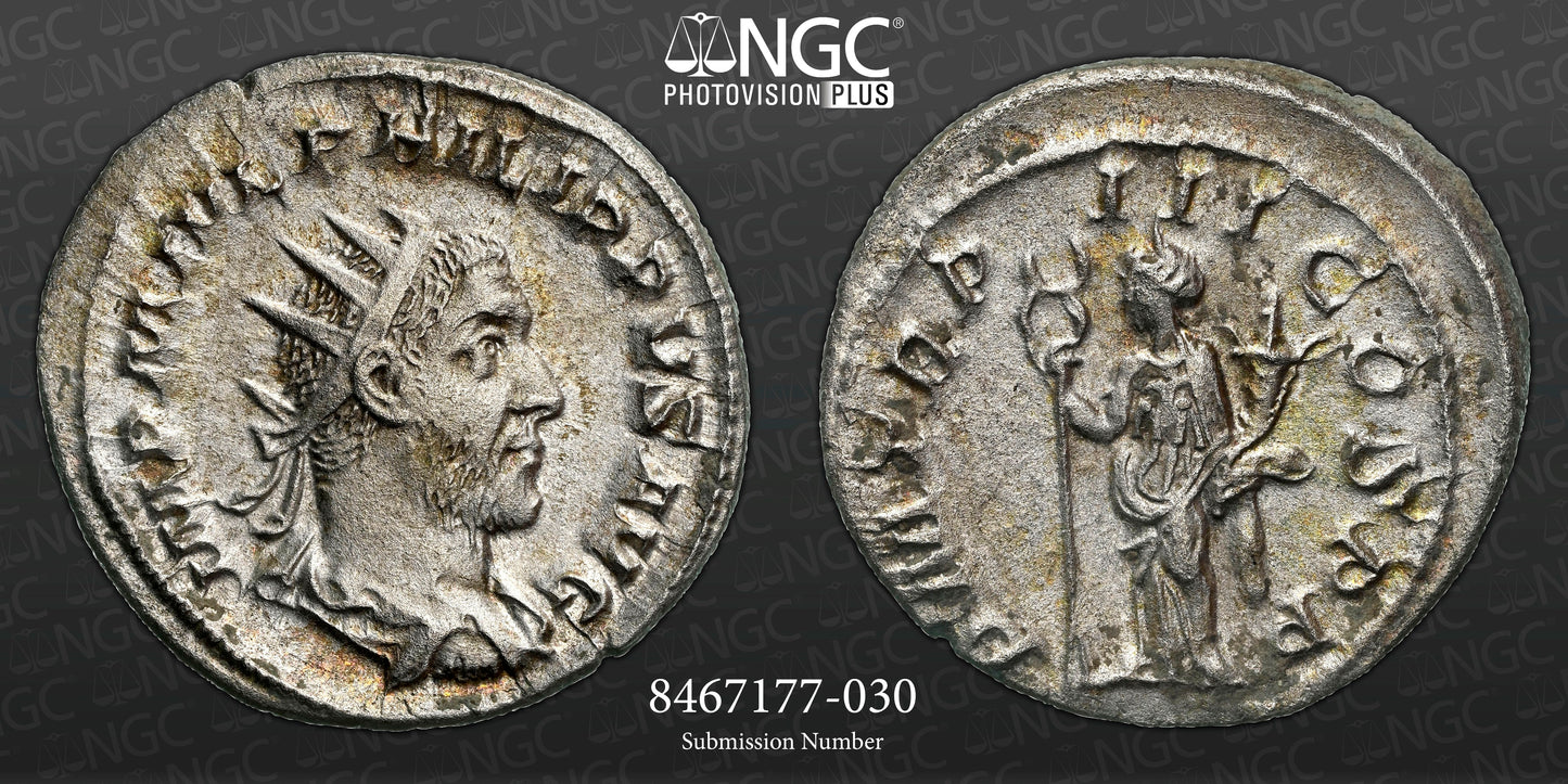 Roman Empire - Philip I - Silver Double-Denarius - NGC AU - RIC:3