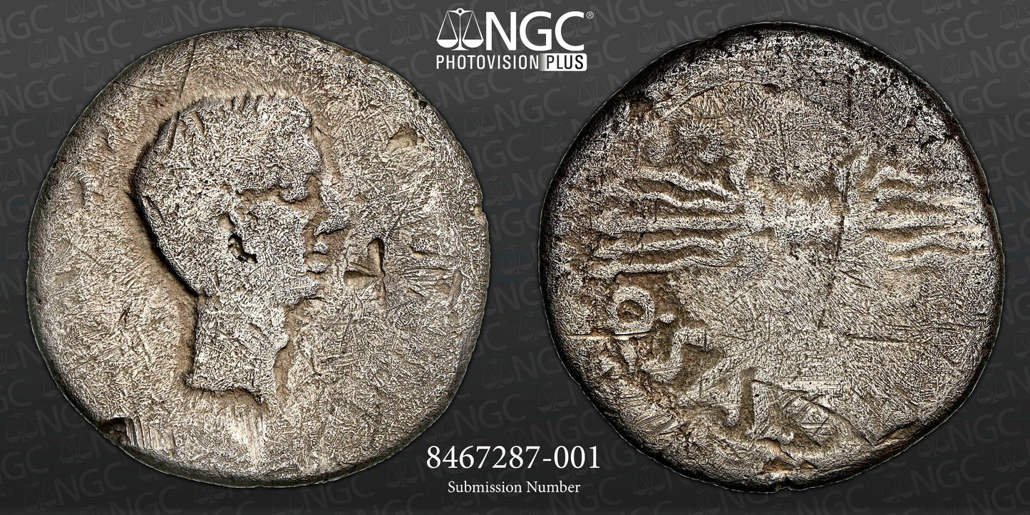 Roman Imperatorial - Octavian (Augustus) - Silver Denarius - NGC VG - Crawf. 523/1b