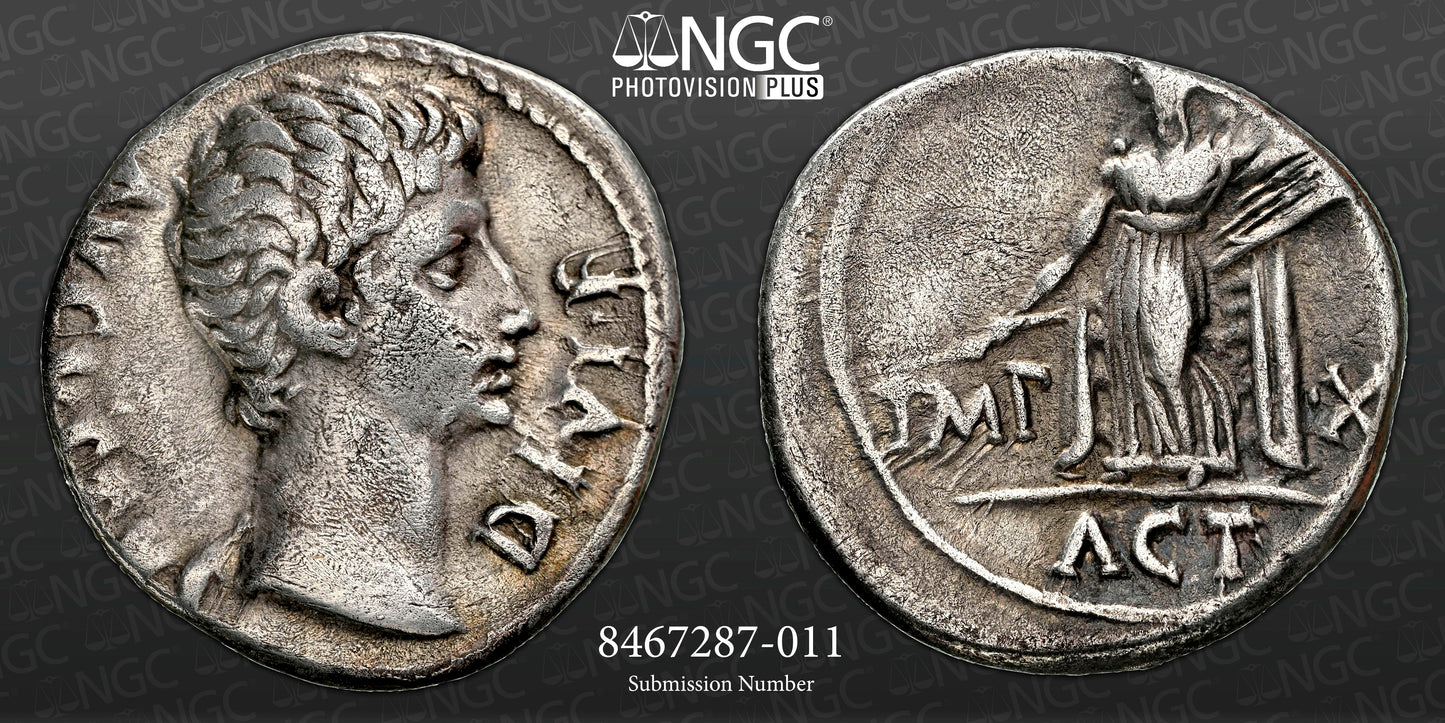 Roman Empire - Augustus - Silver Denarius - NGC VF - RIC:171a
