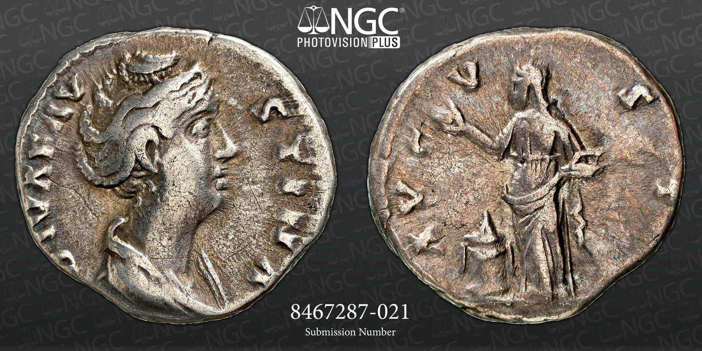 Roman Empire - Faustina I - Silver Denarius - NGC VF - RIC:373