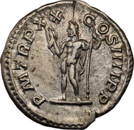 Roman Empire - Caracalla - Silver Denarius - NGC Ch VF