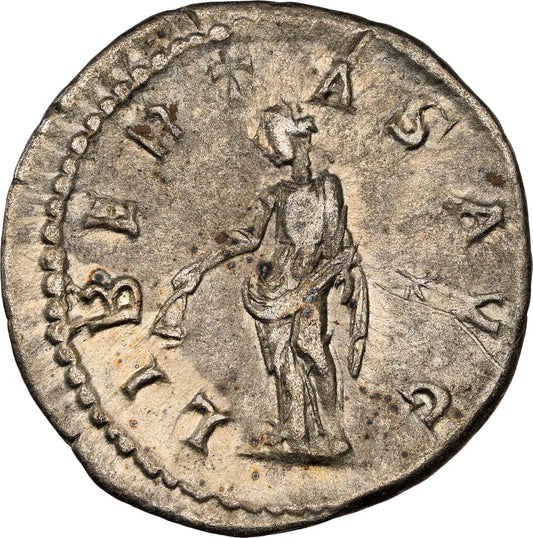 Roman Empire - Elagabalus - Silver Denarius - NGC Ch VF