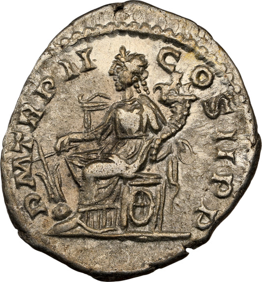 Roman Empire - Elagabalus - Silver Denarius - NGC Ch VF