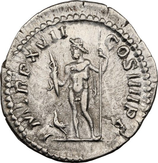 Roman Empire - Caracalla - Silver Denarius - NGC Ch VF