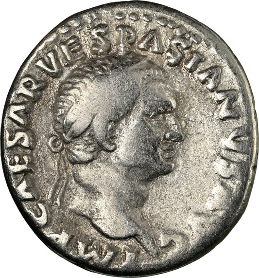Roman Empire - Vespasian - Silver Denarius - NGC F