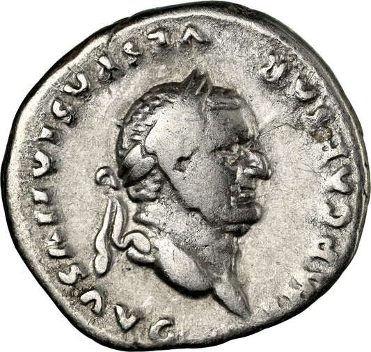 Roman Empire - Vespasian - Silver Denarius - NGC F