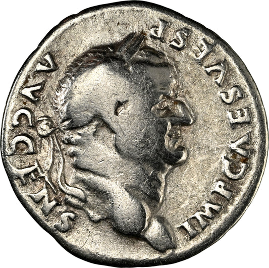 Roman Empire - Vespasian - Silver Denarius - NGC F