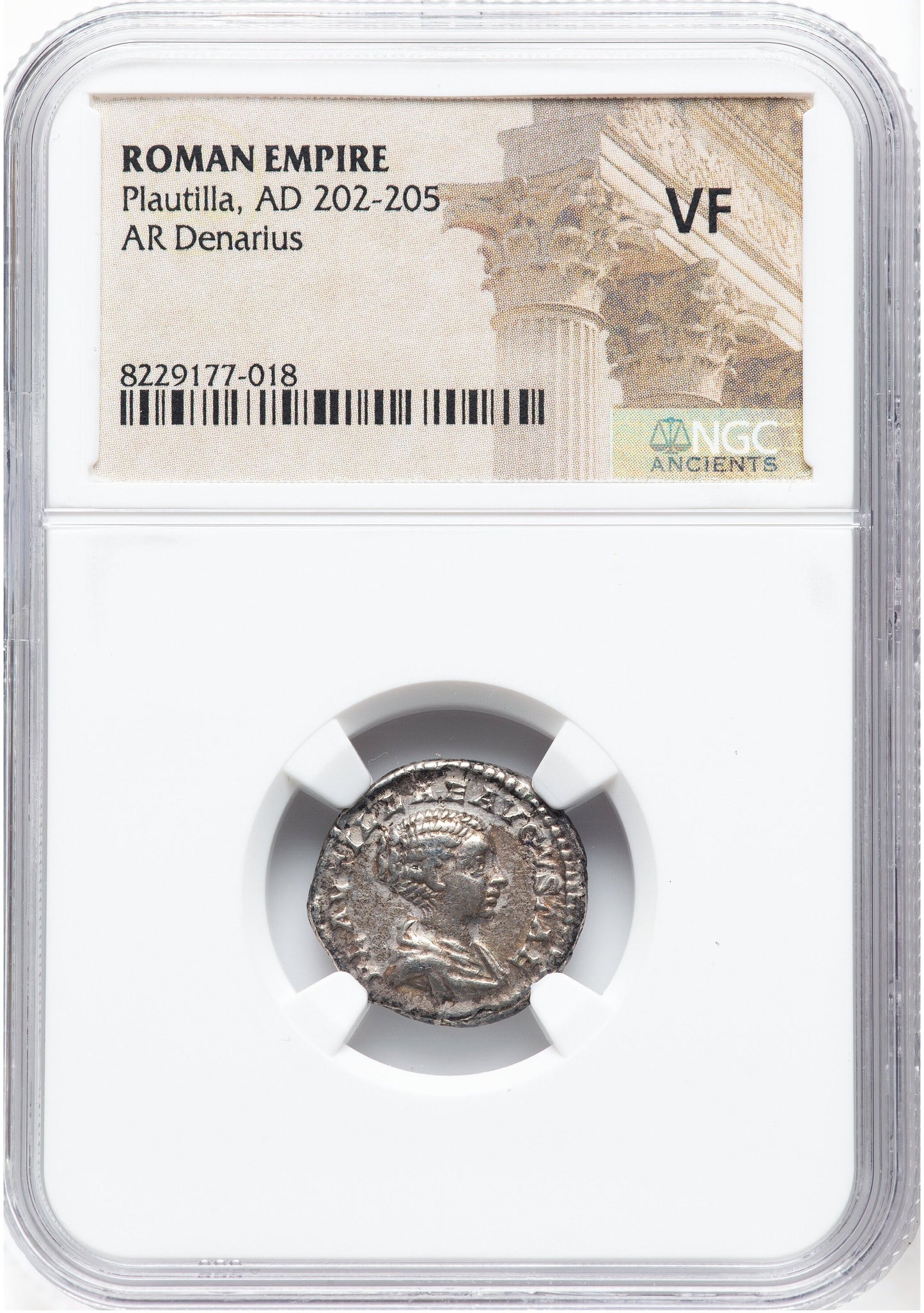 Roman Empire - Plautilla - Silver Denarius - NGC VF