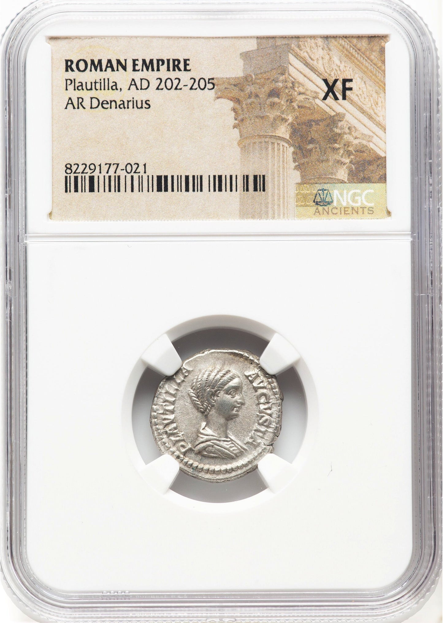 Roman Empire - Plautilla - Silver Denarius - NGC XF