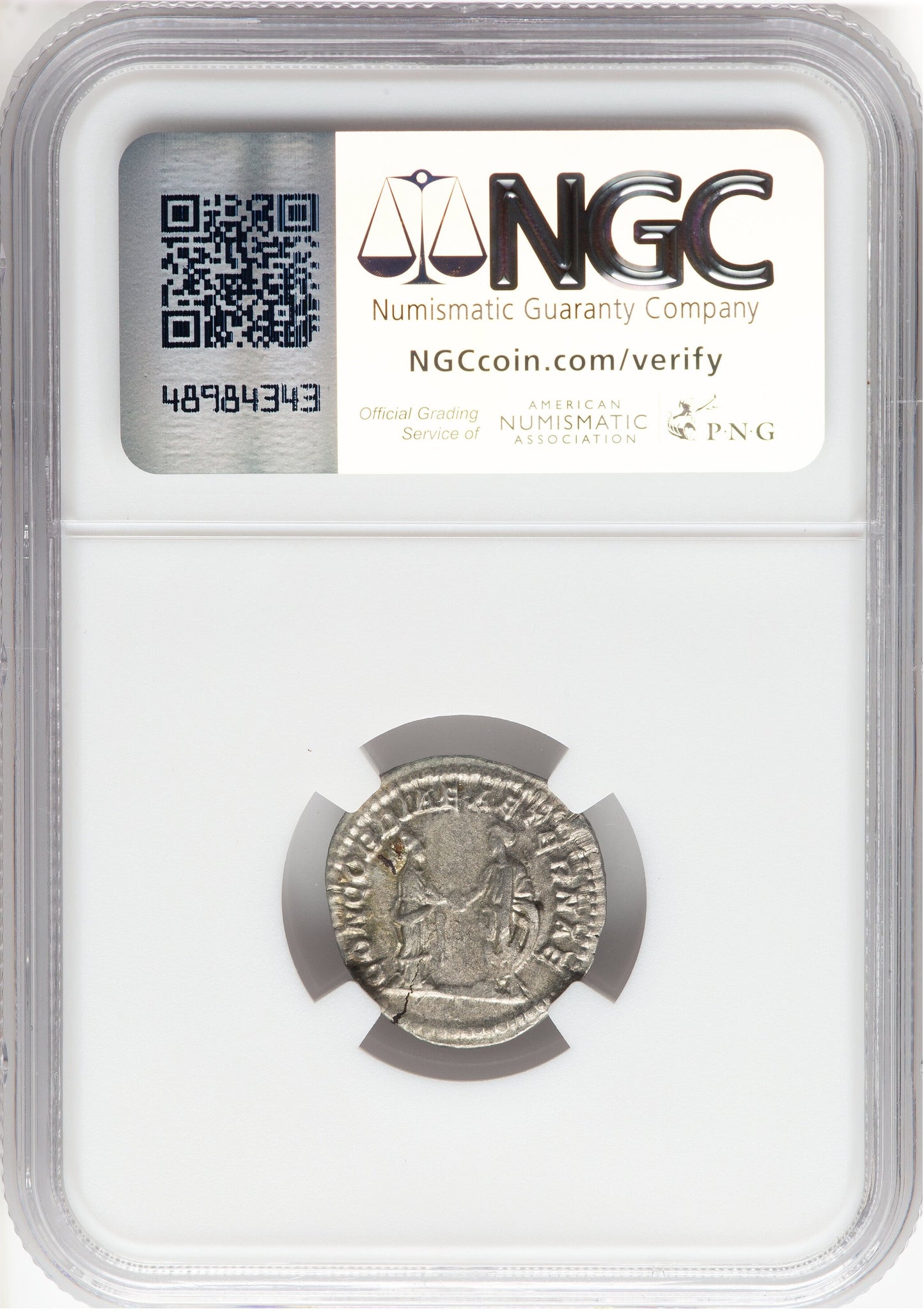 Roman Empire - Plautilla - Silver Denarius - NGC Ch XF
