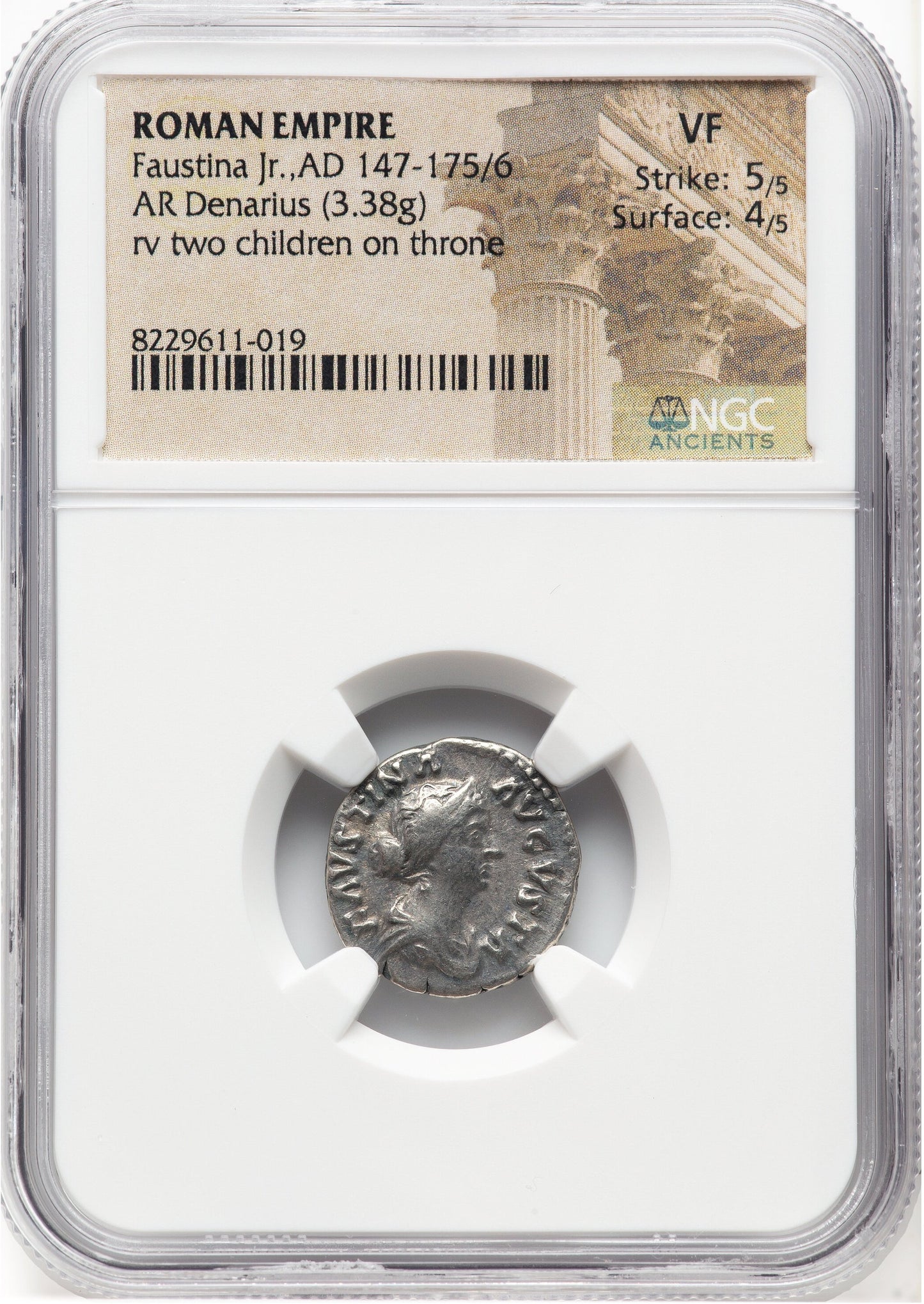 Roman Empire - Faustina II - Silver Denarius - NGC VF