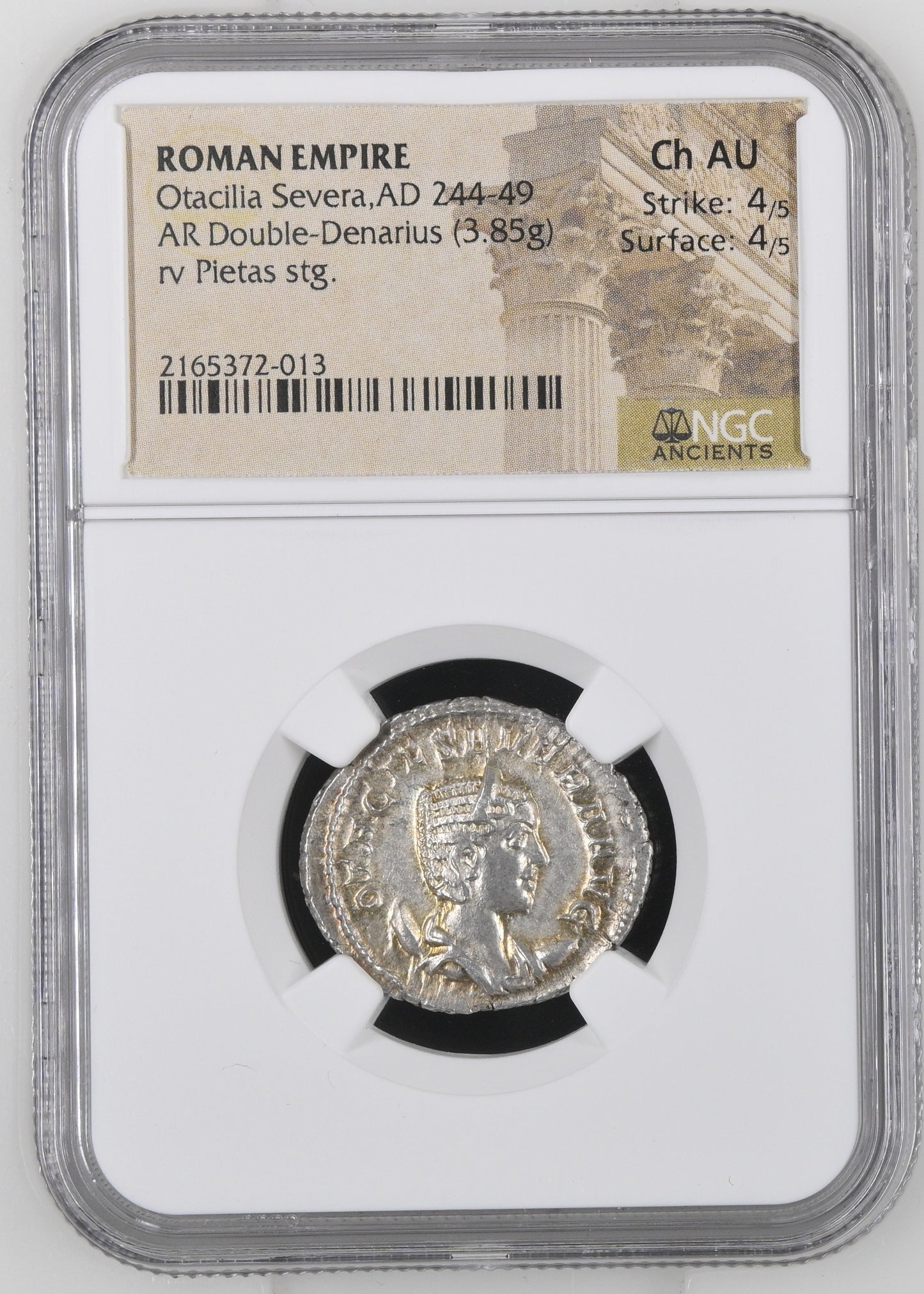 Roman Empire - Otacilia Severa - Silver Double-Denarius - NGC Ch AU - RIC:130