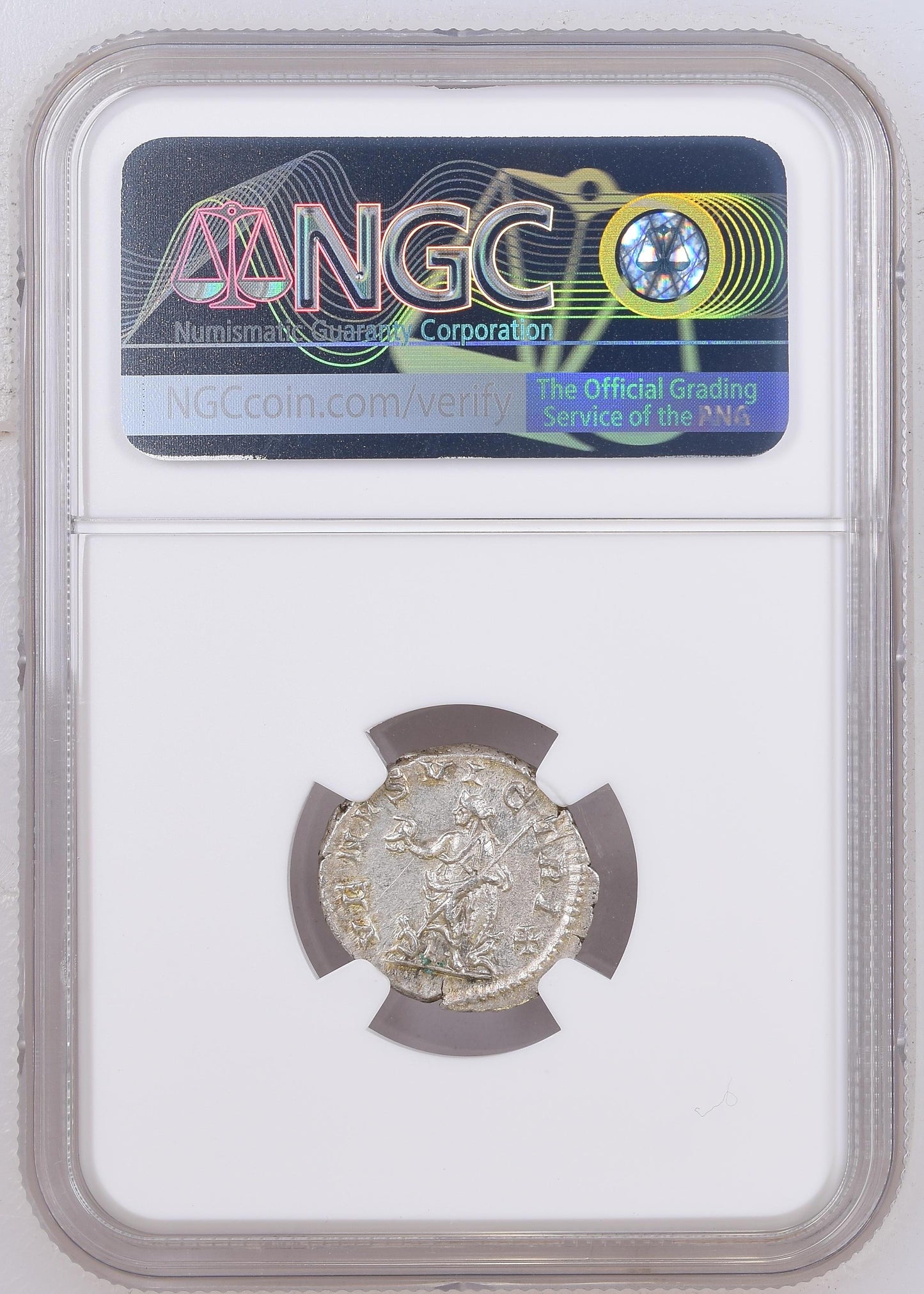 Roman Empire - Caracalla - Silver Denarius - NGC MS - RIC:312d