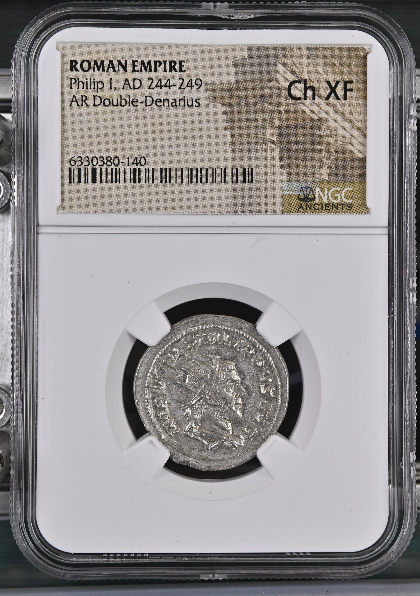Roman Empire - Philip I - Silver Double-Denarius - NGC Ch XF - RIC:27b