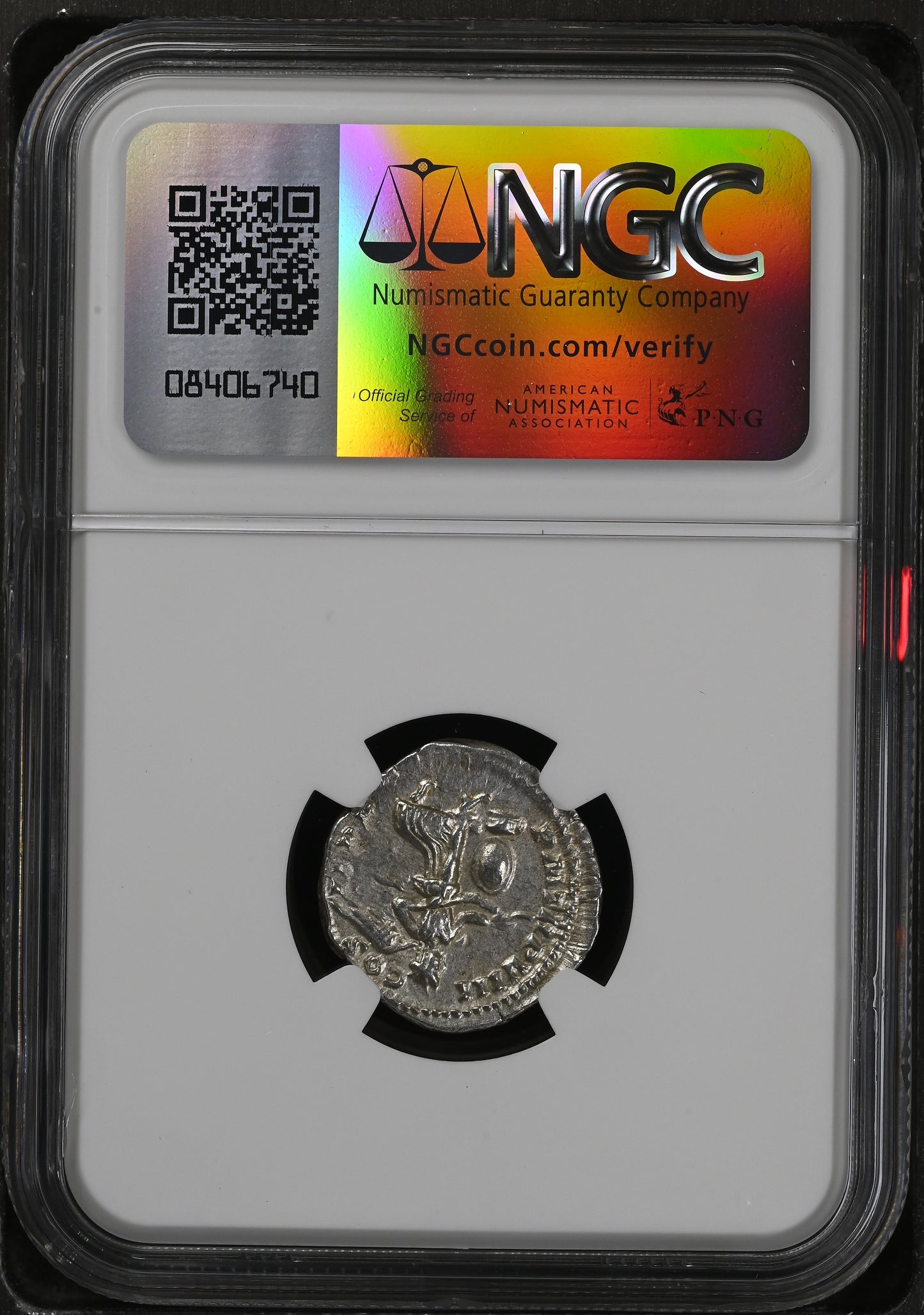 Roman Empire - Septimius Severus - Silver Denarius - NGC Ch AU - RIC:150