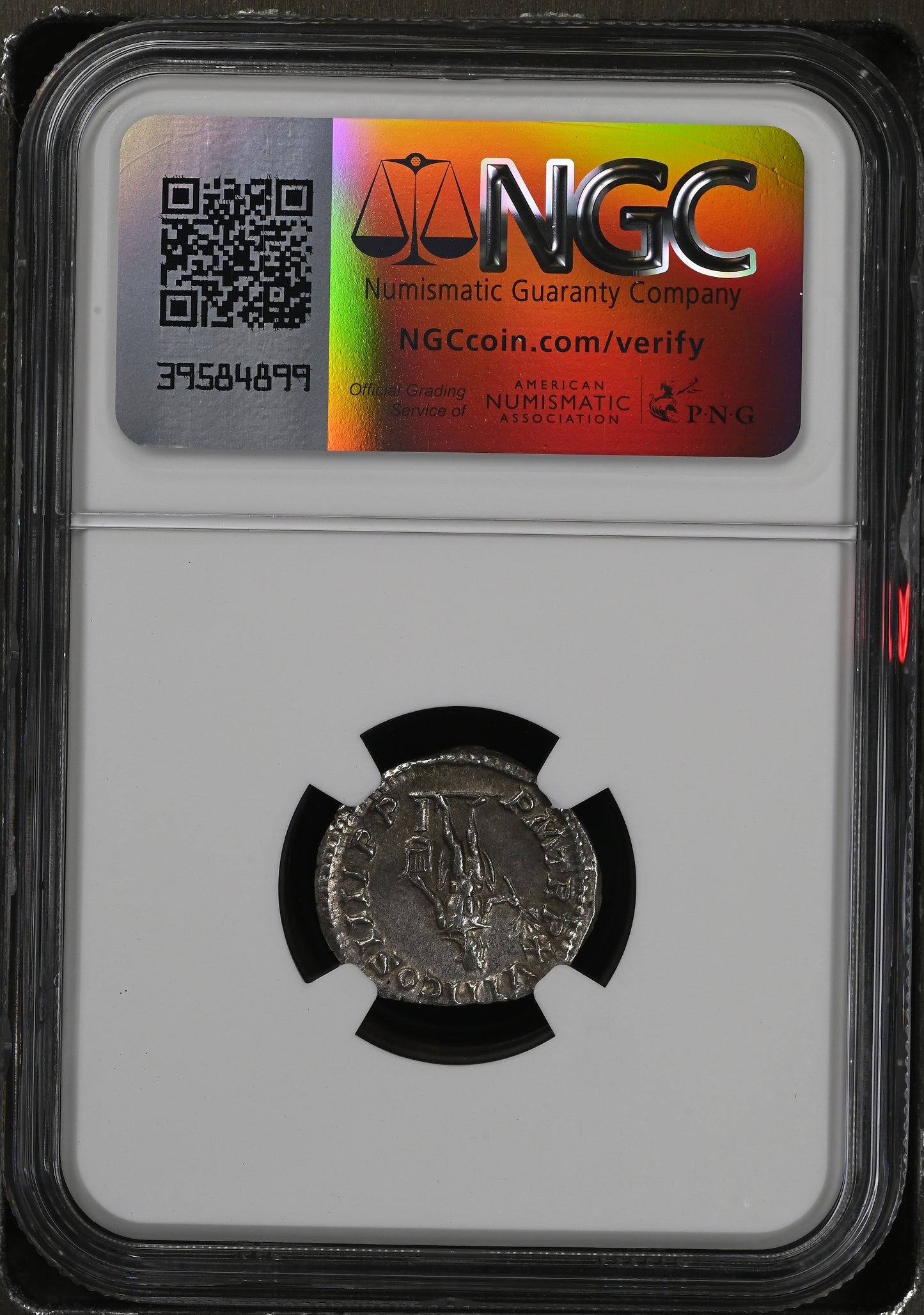 Roman Empire - Caracalla - Silver Denarius - NGC Ch AU - RIC:254