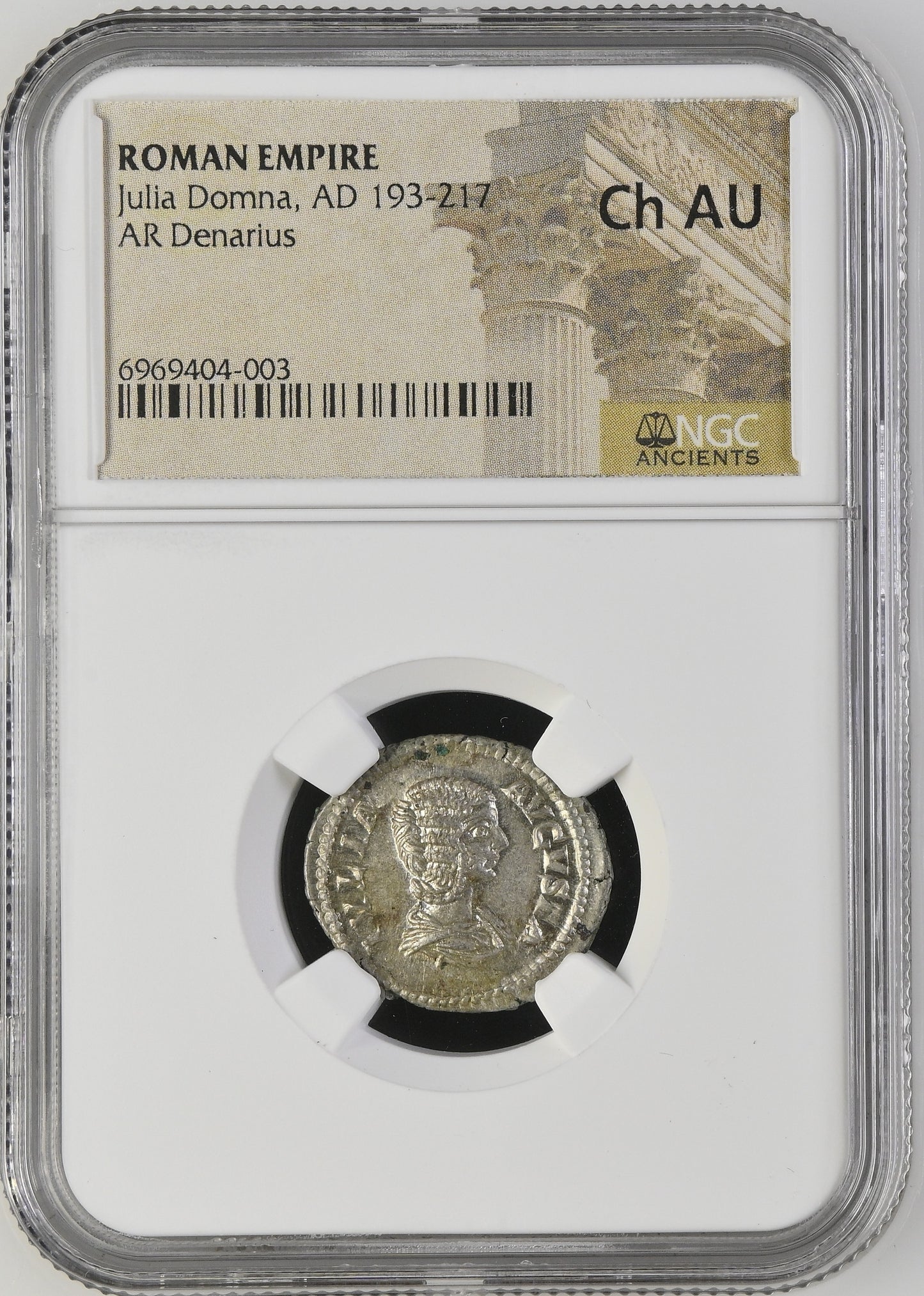 Roman Empire - Julia Domna - Silver Denarius - NGC Ch AU - RIC:552