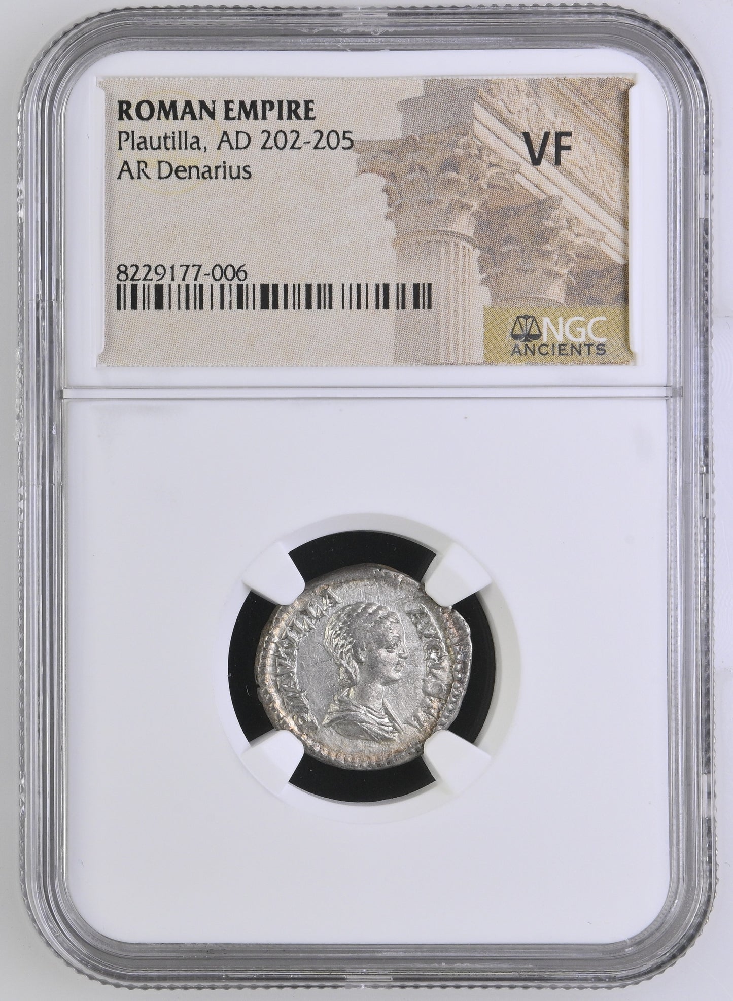 Roman Empire - Plautilla - Silver Denarius - NGC VF
