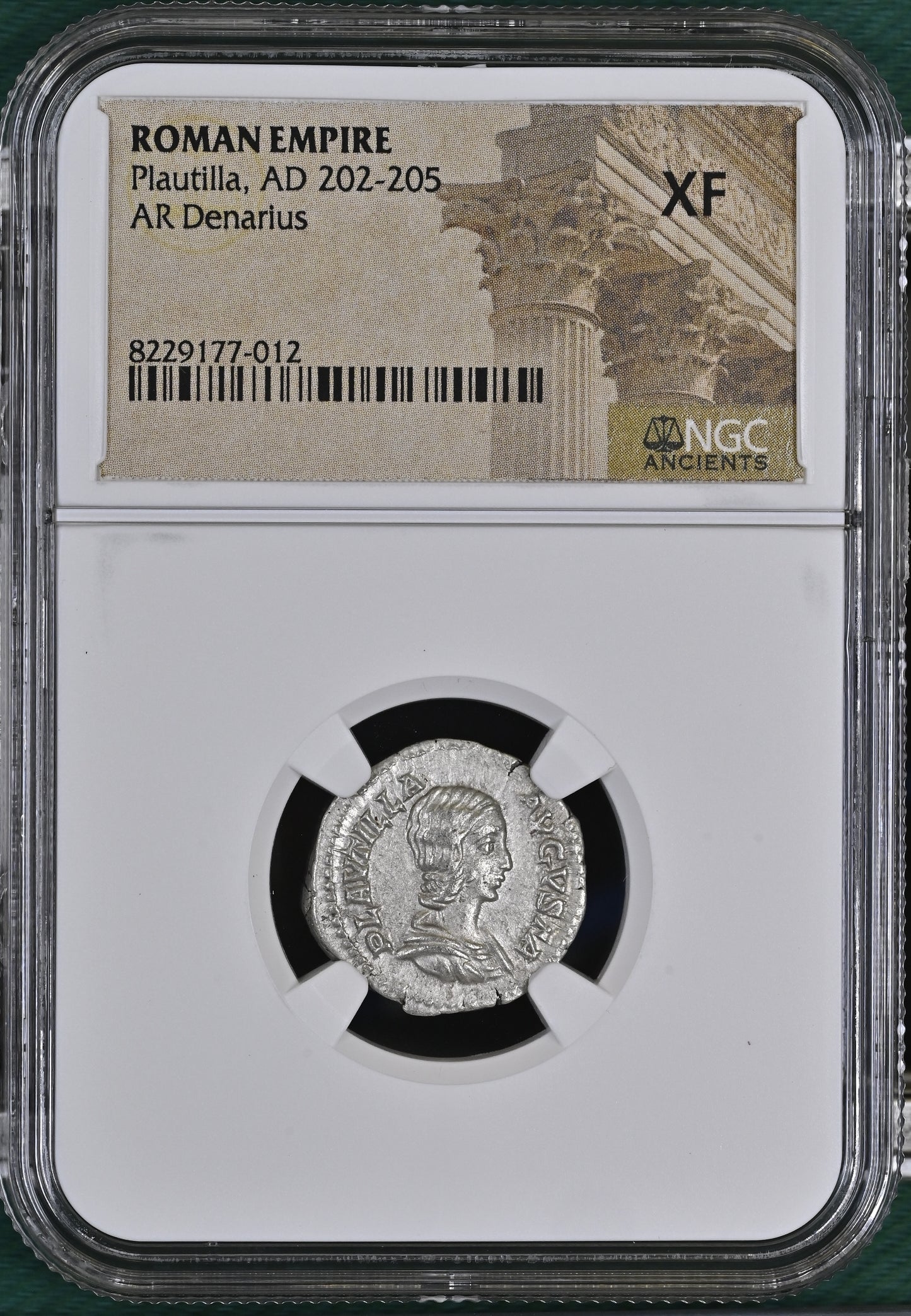 Roman Empire - Plautilla - Silver Denarius - NGC XF