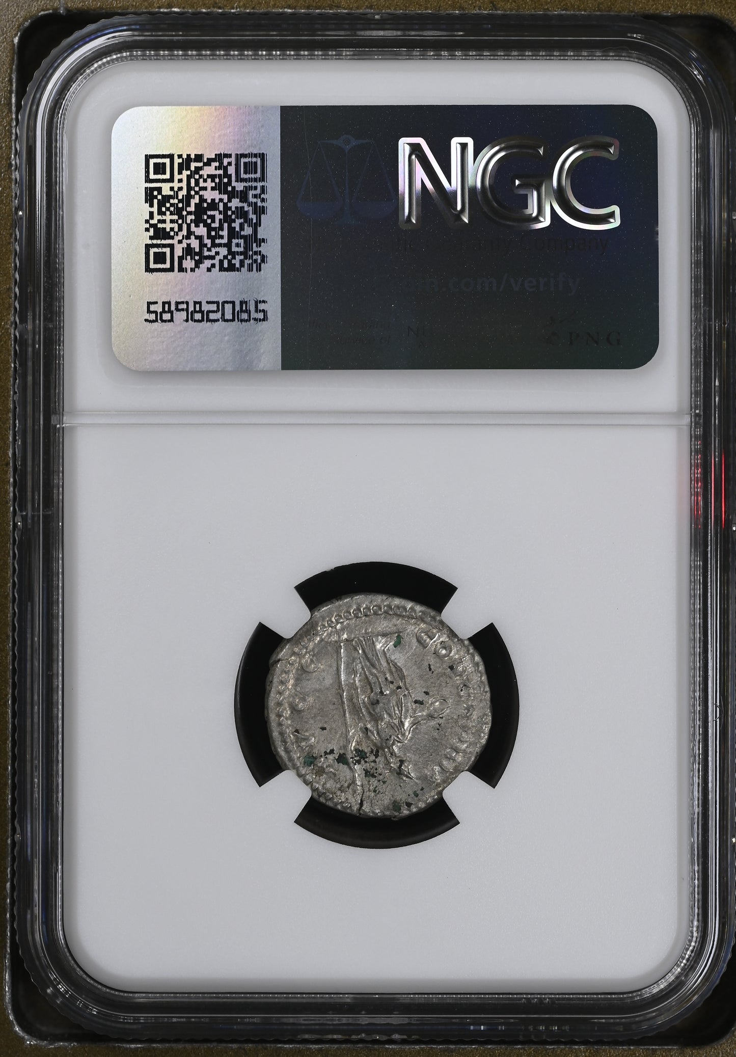 Roman Empire - Plautilla - Silver Denarius - NGC Ch XF
