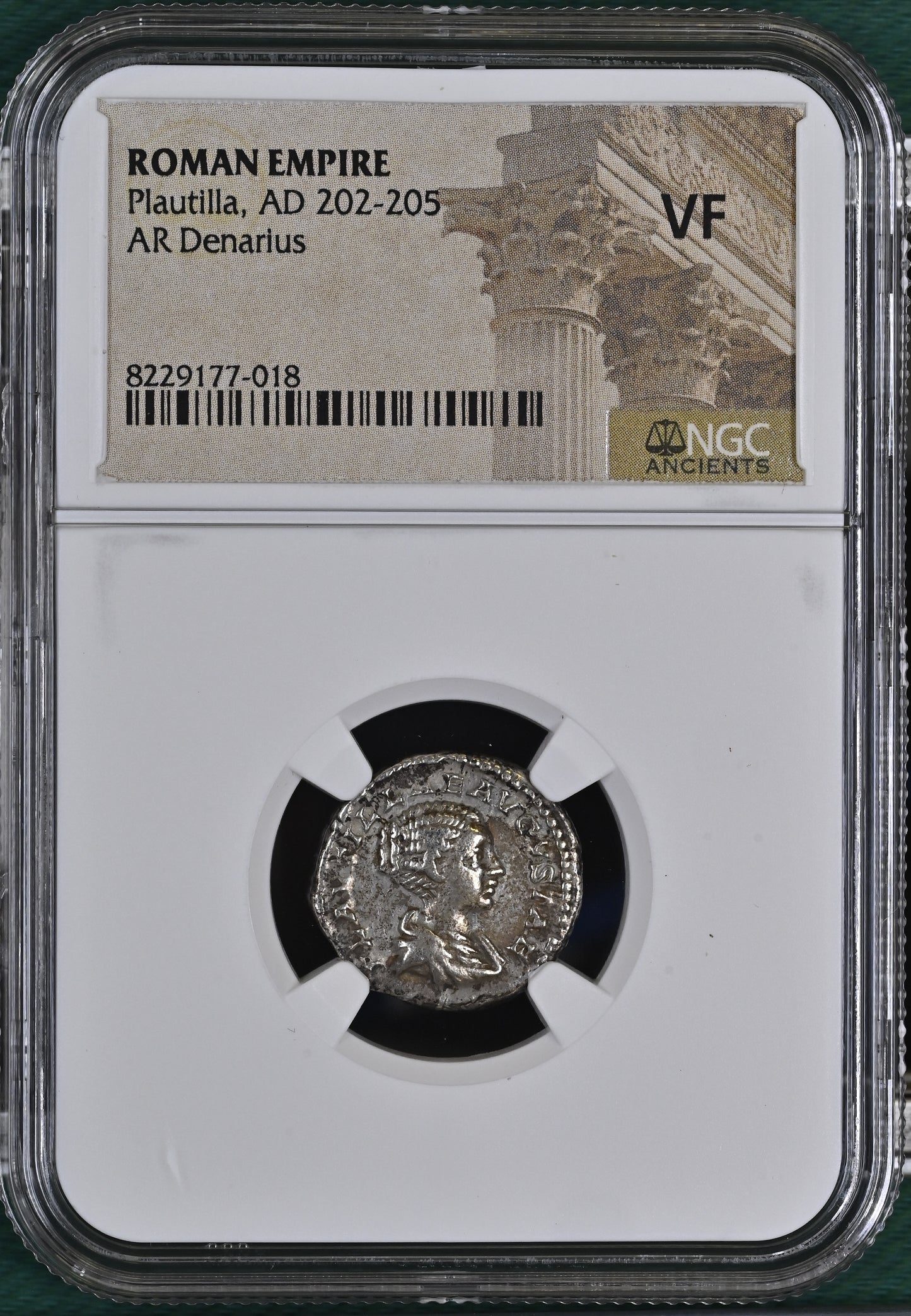 Roman Empire - Plautilla - Silver Denarius - NGC VF