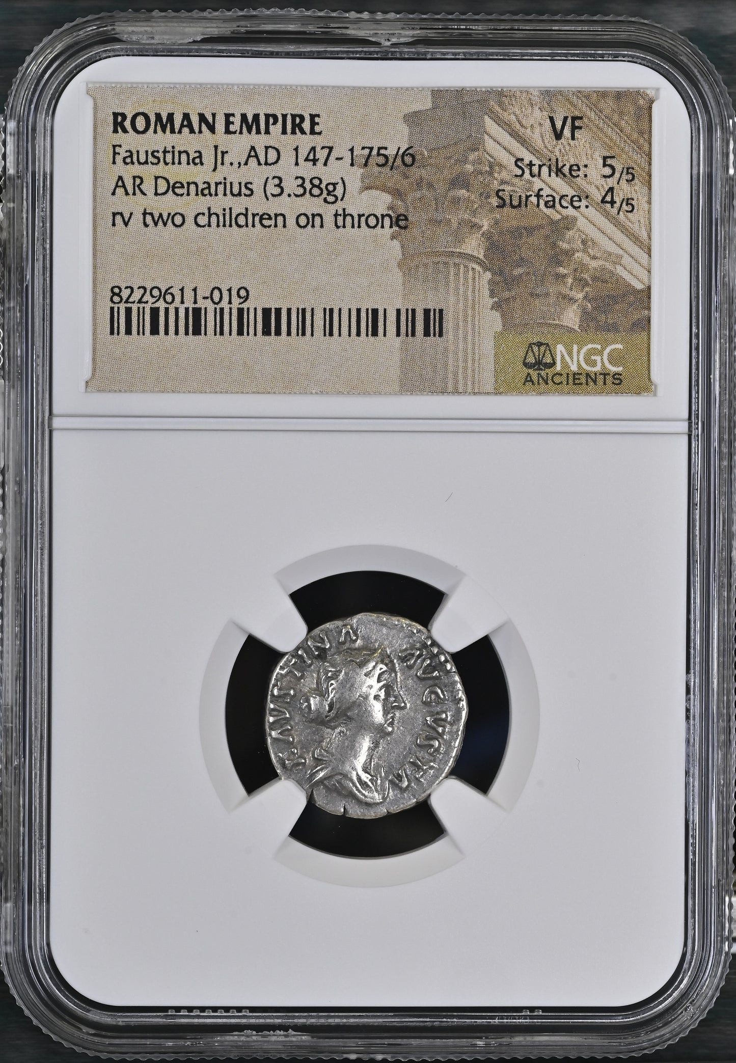 Roman Empire - Faustina II - Silver Denarius - NGC VF