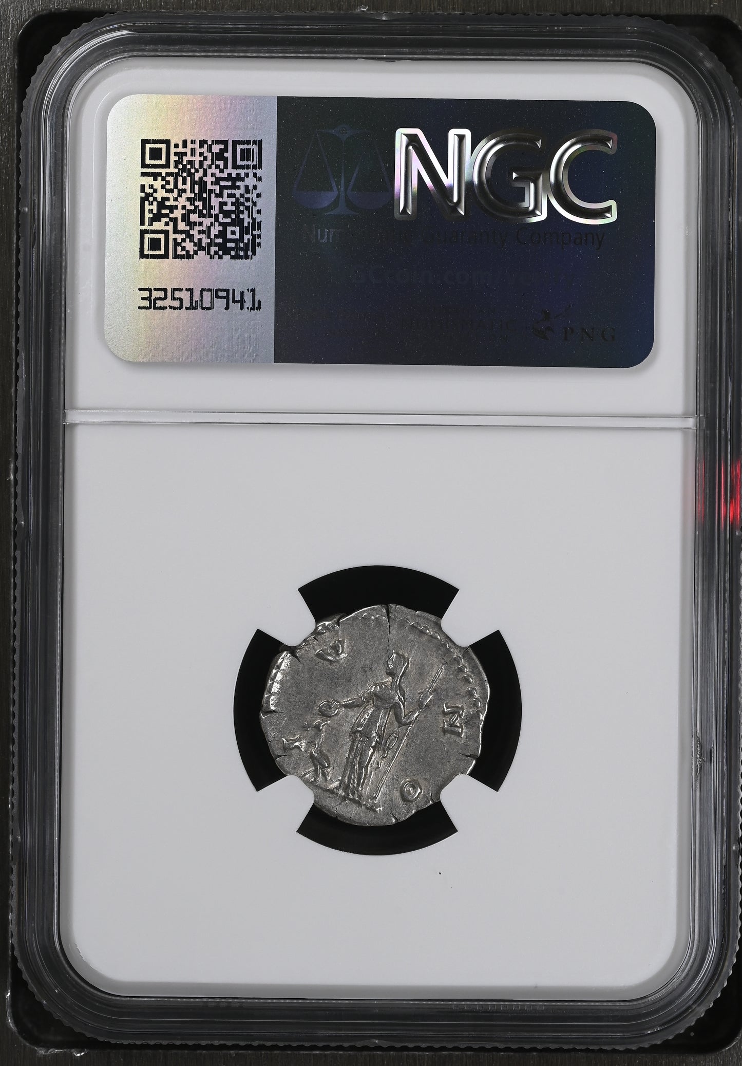 Roman Empire - Faustina II - Silver Denarius - NGC Ch VF