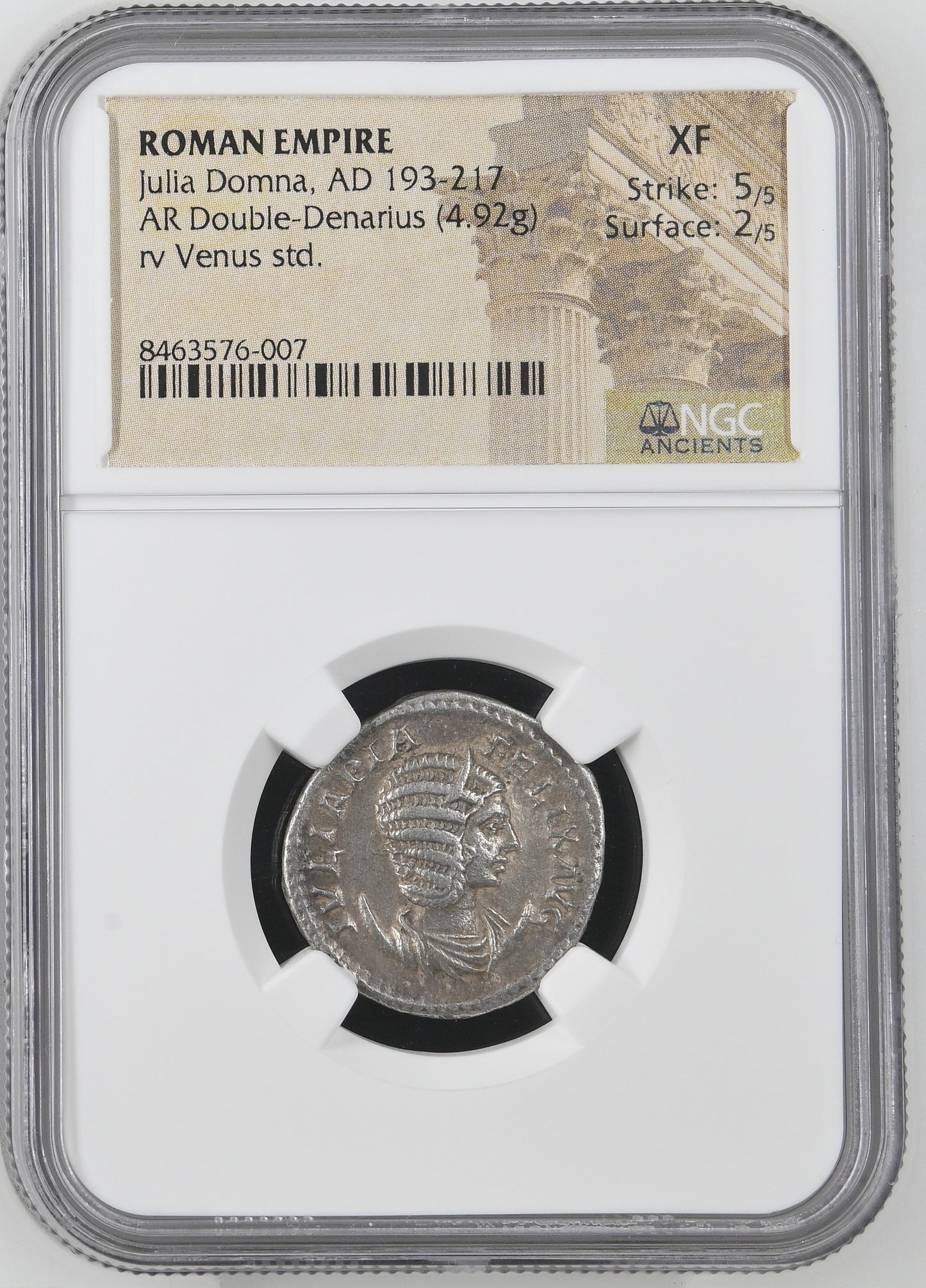 Roman Empire - Julia Domna - Silver Double-Denarius - NGC XF - RIC:388a