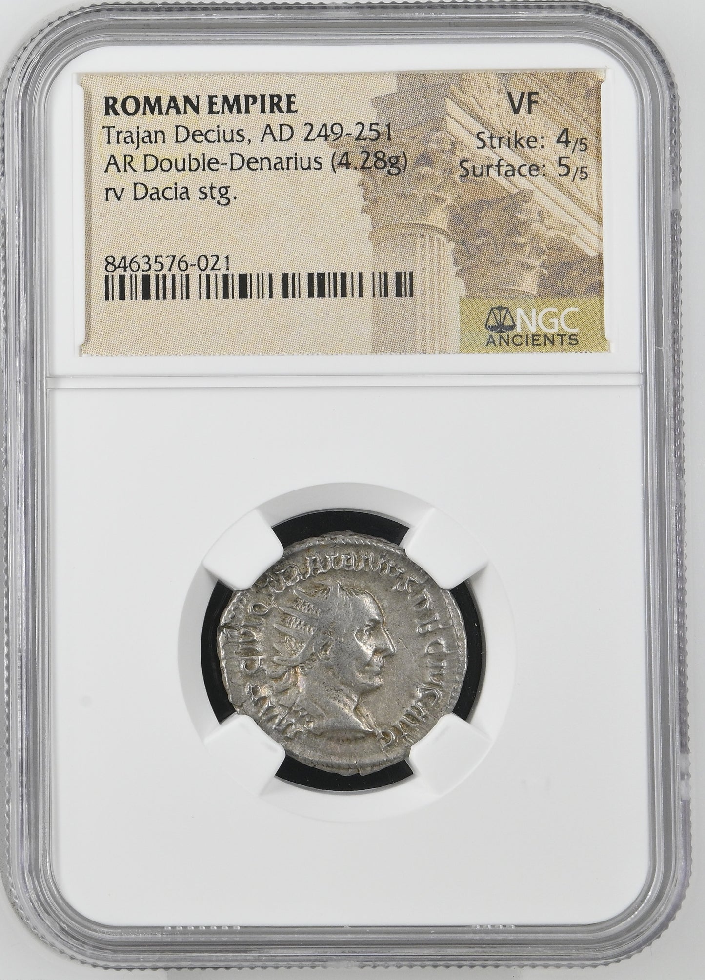 Roman Empire - Trajan Decius - Silver Double-Denarius - NGC VF - RIC:13